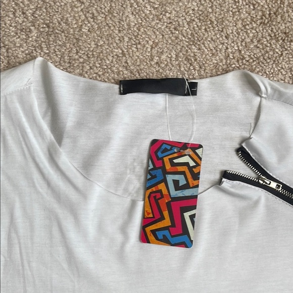 Zippered asymmetrical and Black Men's Shirt - Picture 3 of 4